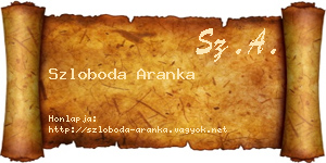 Szloboda Aranka névjegykártya